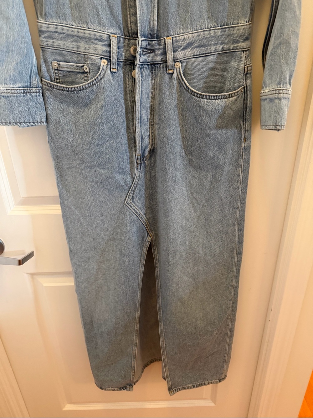 COS Denim Maxi Shirt Dress Organic Cotton Lyocell Relaxed Fit NWT - Picture 5 of 16